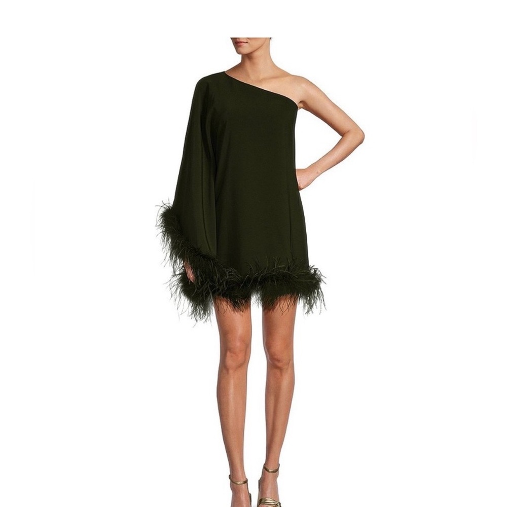 ANTONIO MELANI One-Shoulder Dress in Dark Green